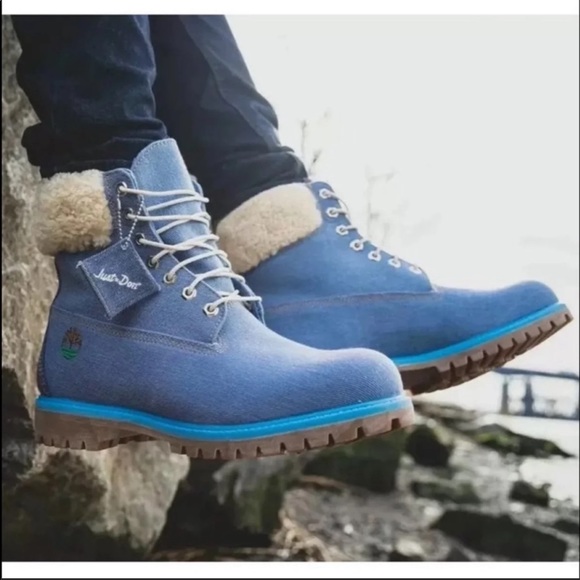 Timberland Just Don Denim Faux Shearling Boots - Picture 3 of 15